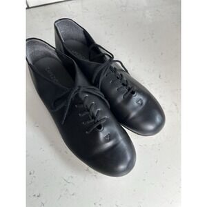Vintage Capezio Men's 8 D Black Leather Lace Up Oxford Tap Dance Shoes